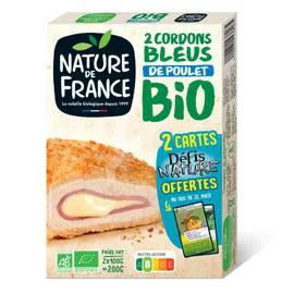 NATURE DE FRANCE Cordons bleus bio de volaille 2x100g