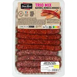 Trio Mix nature & herbes de Provence & merguez (660g)