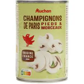 AUCHAN Champignons de Paris pieds et morceaux 400g