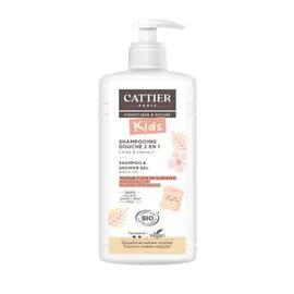 CATTIER Shampoing & Douche Gel Peau Douce Et Cheveux Brillant Parfum Fleur De Guimauve Sans Sulfate Bio Cosmétique & Nature Kids 500ml