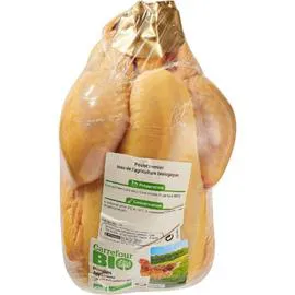 Poulet fermier jaune bio élevé en plein air (1,3kg)