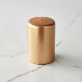 MONOPRIX Maison Bougie Non Parfumée, 6X9Cm, Dorée l'unité