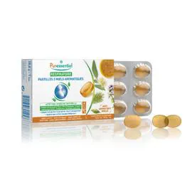 PURESSENTIEL Complément alimentaire pastille respiratoire aux 3 miels x18