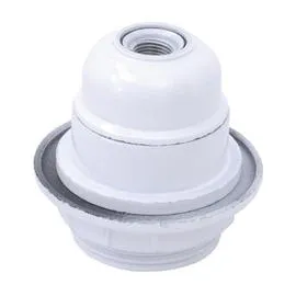 Douille ampoule E27 à collerette blanc (l'unité)