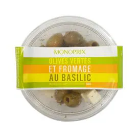 MONOPRIX Olives vertes et fromage au basilic 150g
