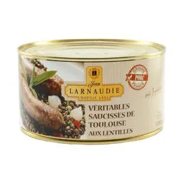 JEAN LARNAUDIE Saucisses de Toulouse aux lentilles 1,28kg