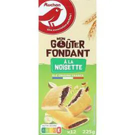 AUCHAN Goûters fondants fourrés à la noisette 225g