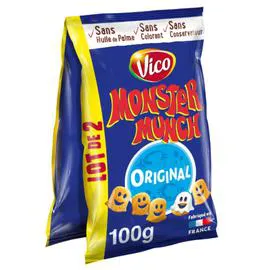 VICO, MONSTER MUNCH Biscuits soufflés salés 2x100g