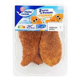 MARQUE REPÈRE, PÊCHE OCÉAN Poissons panés au fromage - MSC 2x90g