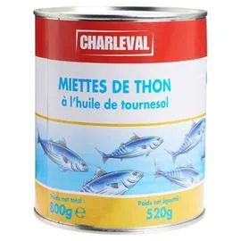 Miettes de thon huile de tournesol (520g)