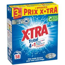 X-TRA Lessive en poudre 4 en 2 - 58 lavages 500g
