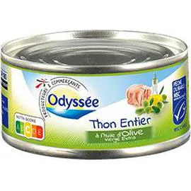 ODYSSÉE Thon entier à l'huile d'olive vierge extra 104g