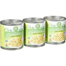 CARREFOUR CLASSIC' Haricots beurre extra fins coupés 3x200g