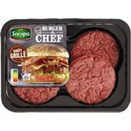 Burgers du chef grillé 15% - x4 (440g)