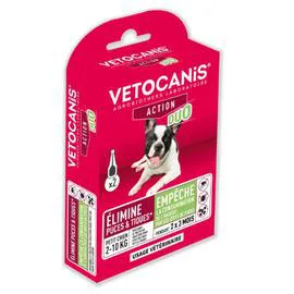 Antiparasitaire pour chien soin pour les infections par les puces & les tiques (2x0,67ml)