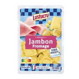 LUSTUCRU Pâtes Fraîches Ravioli jambon fromage 300g