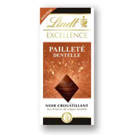 LINDT, EXCELLENCE Tablette de chocolat noir crêpe dentelle 100g