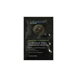 MONOPRIX Masque Tissu Charbon Vegetal l'unité