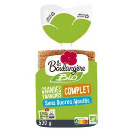 Pain de mie Bio Complet Sans Sucres Ajoutés (500g)