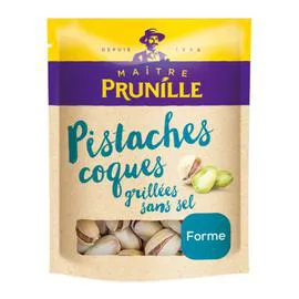 MAÎTRE PRUNILLE Pistaches coques décortiquée sans sel 160g