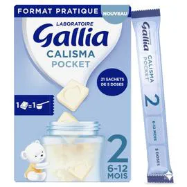 GALLIA Lait bébé lait bébé en tablettes 2ème âge 6-12 mois Calisma Pocket 504g