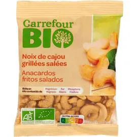 CARREFOUR BIO Noix de cajou grillées salées 100g