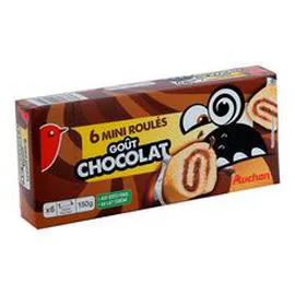 Mini roulés goût chocolat, sachets individuels (150g)