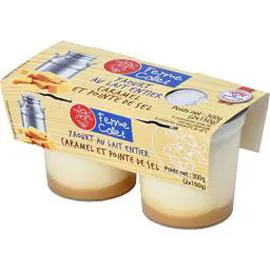 Yaourt au lait entier caramel et pointe de sel (300g)