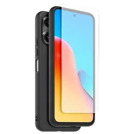 Pack Coque noir + verre trempé Redmi 12 MODELABS (l'unité)