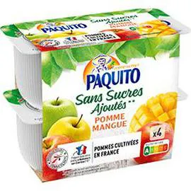 Dessert de fruits pomme mangue sans sucres ajoutés (4x100g)