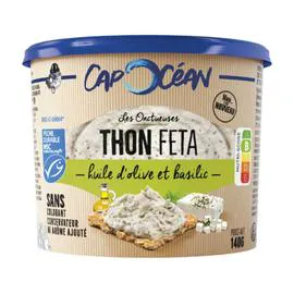 Tartinable thon MSC feta huile d'olive basilic (140g)