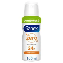 SANEX Déodorant Spray Zéro 0% peaux sensibles compressé 100ml