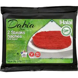 Steaks hachés pur boeuf 15% MG Halal (2x125g)