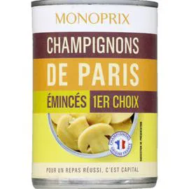 MONOPRIX Champignons de Paris émincés 1er choix 230g