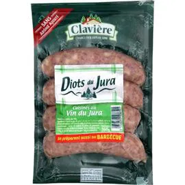 Saucisses diots au vin du Jura (4x90g)