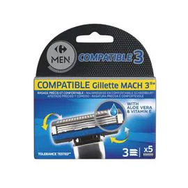 CARREFOUR Lames de rasoir compatible Mach 3 x5
