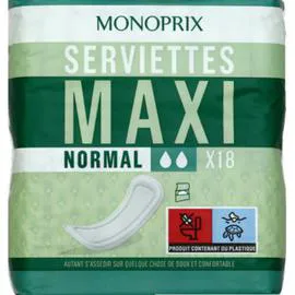 MONOPRIX Serviettes Maxi Normal l'unité