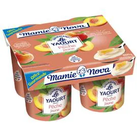 Yaourt gourmand à la pêche avec morceaux (4x150g)
