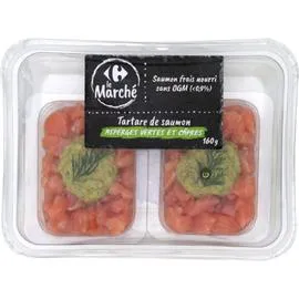 Tartare de saumon asperges vertes et câpres (2x80g)