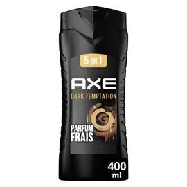 AXE Gel Douche Homme 5 en 1 Dark Temptation Parfum Chocolat Noir 400ml