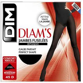 Collant Satiné Jambes Galbées, Noir, 45D, Diam'S, T3 (l'unité)