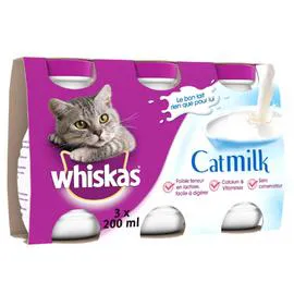 WHISKAS Lait pour chat adultes et junior Catmilk 3x200ml