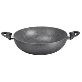 Wok Ø 30 cm - en aluminium - effet pierre (l'unité)