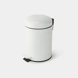 MONOPRIX Maison Poubelle Ronde, À Pédale, 3L, Blanc Mat l'unité