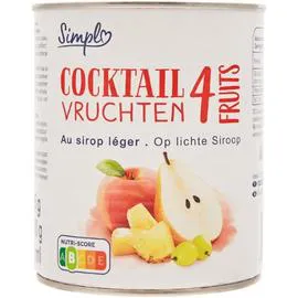 Cocktail 4 fruits au sirop léger SIMPL (500g)