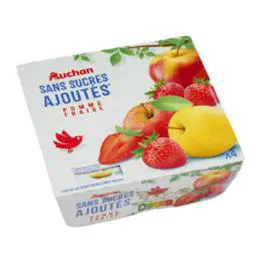 Dessert de fruits pomme et fraise coupelle sans sucres ajoutés (4x100g)