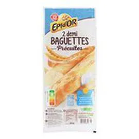 Pain précuit Demi-baguette x2 (300g)