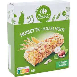 Barres céréales noisette (125g)