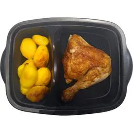 Quart de poulet rôti certifié + pommes de terre (500g)