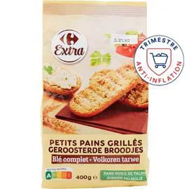 CARREFOUR EXTRA Petits pains grillés blé complet 400g
